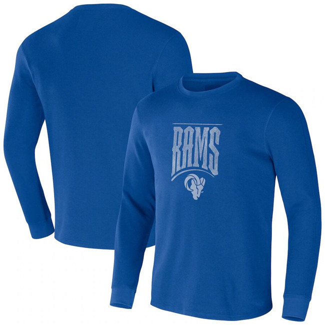 Men's Los Angeles Rams X Darius Rucker Collection Blue Long Sleeve Thermal T-Shirt Men's Los Angeles Rams X Darius Rucker Collection Blue Long Sleeve Thermal T-Shirt